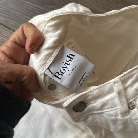 Boyish BY HER white Buttonfly denim jeans size 26 Bailey in Vertigo cut 0295 - Picture 10 of 16